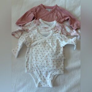 Ralph Lauren Pink & White Floral Wrap-Front Baby Bodysuit Set